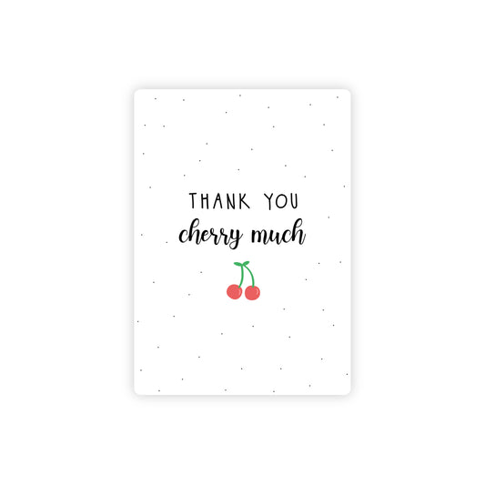 Ansichtkaart - thank you cherry much - zwart/wit - A6