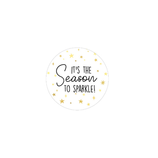 Cadeaustickers - it’s the season to sparkle - wit - 10 stuks