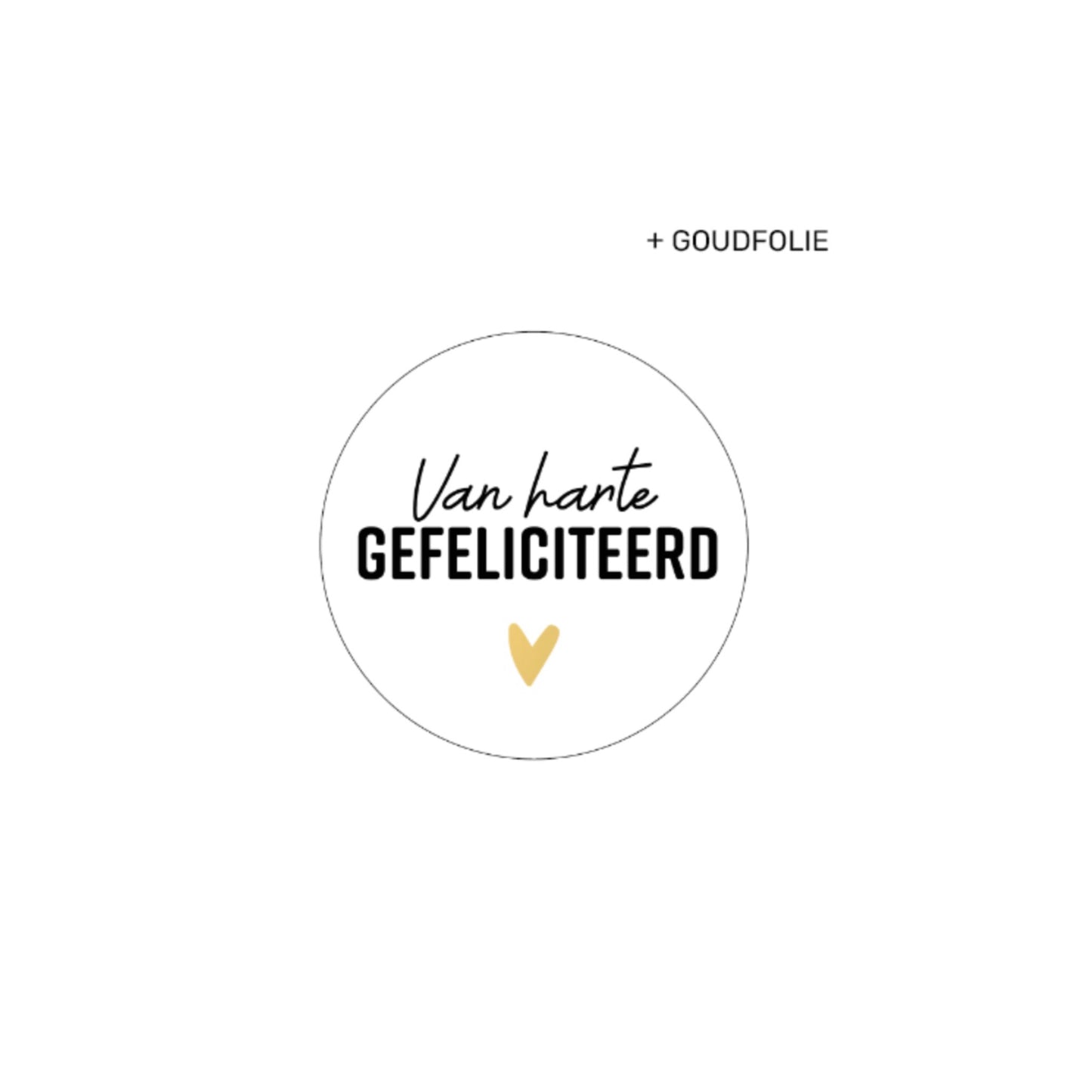 Cadeaustickers - van harte gefeliciteerd - wit - 10 stuks