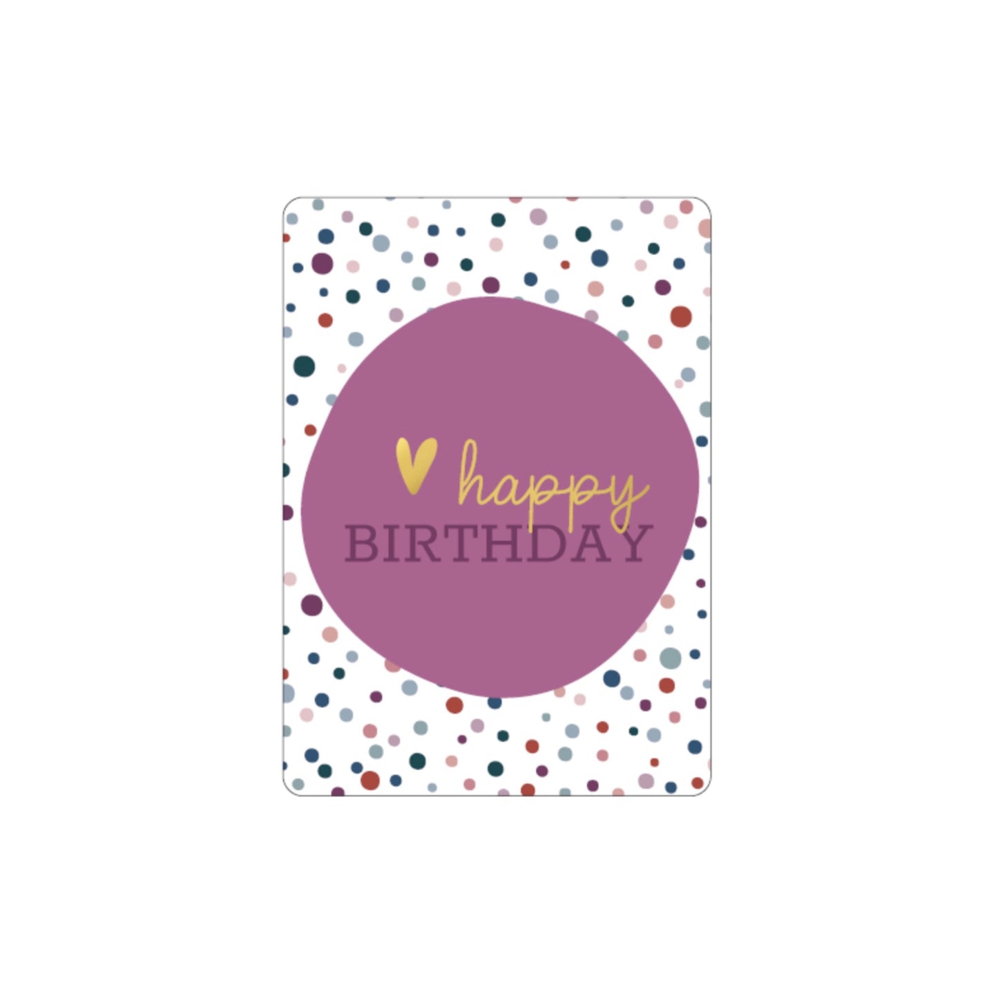 Minikaartje - happy birthday - paars - A7