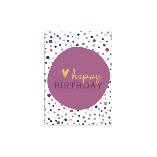 Minikaartje - happy birthday - paars - A7