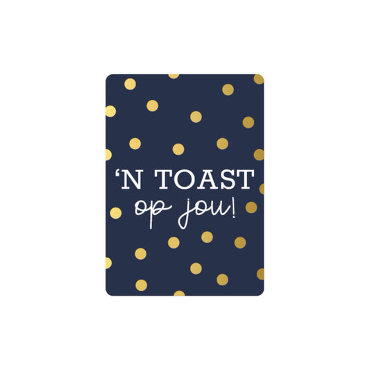 Minikaartje - ‘n toast op jou - donkerblauw - A7