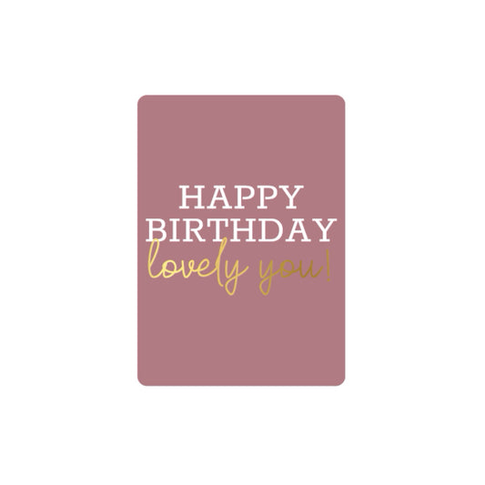 Minikaartje - happy birthday lovely you - paars - A7